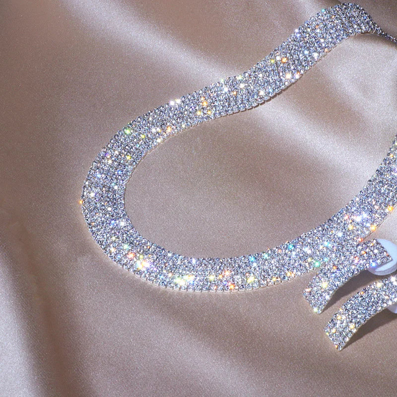 2025 Jewelry Fashion Crystal Necklace Earrings Set