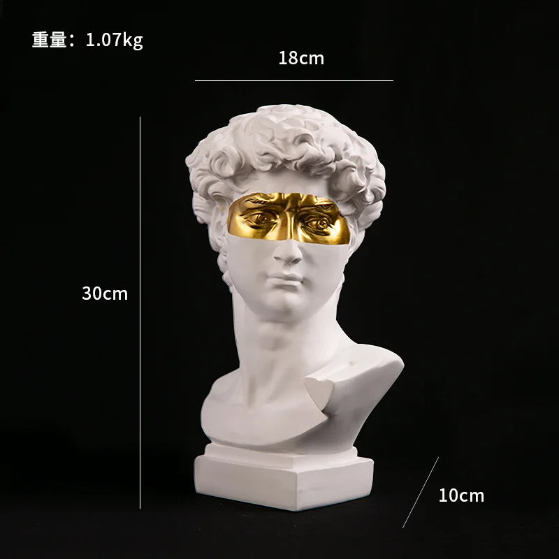European Home Decoration David Head Resin Statue