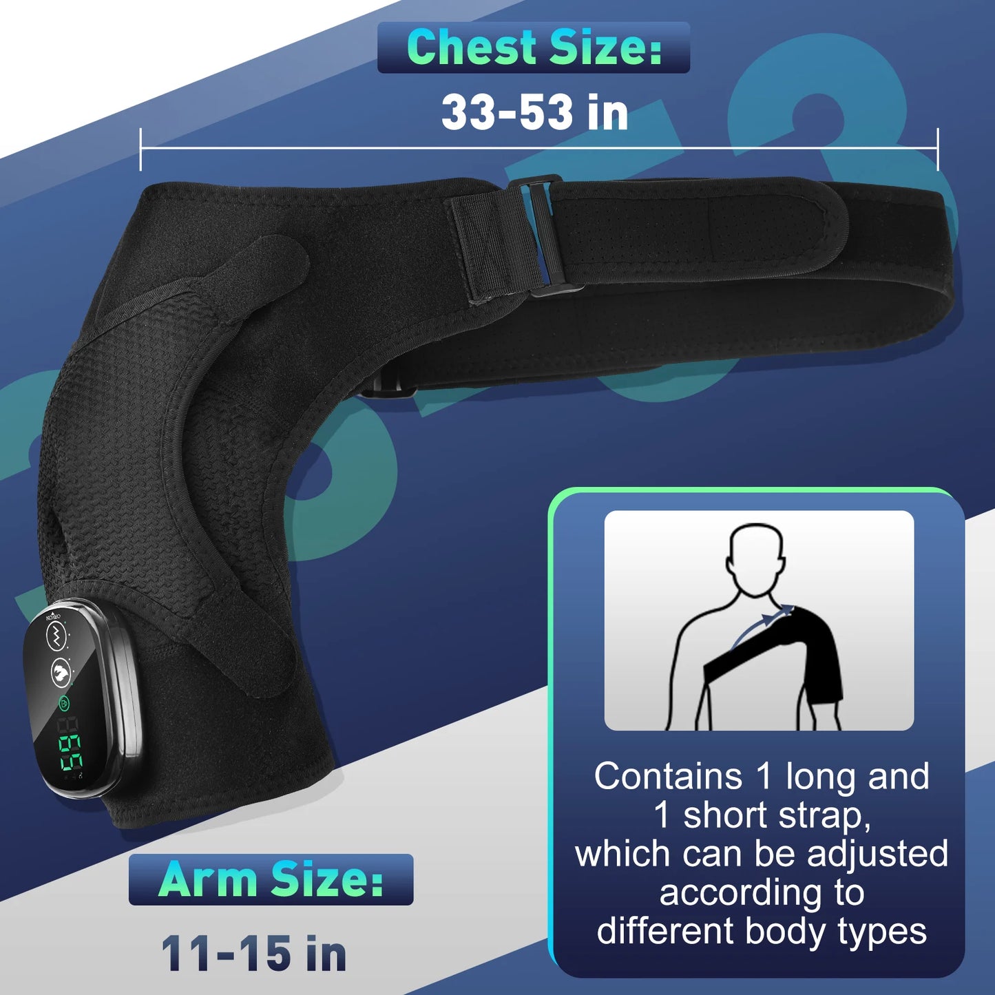 Electric Shouldert Heating Pad 3 Modes Vibration Shoulder Wrap With Hot Compress Shoulder Massager