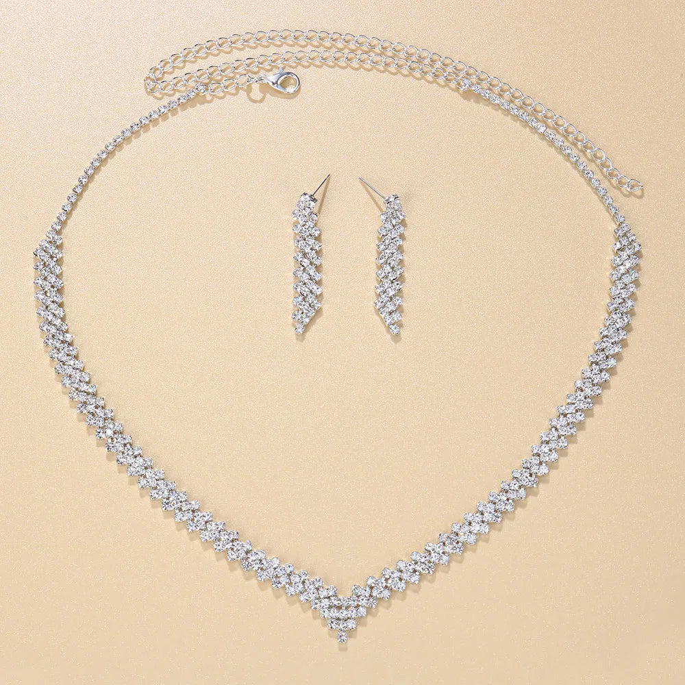 Lozenge Necklace Earrings Set