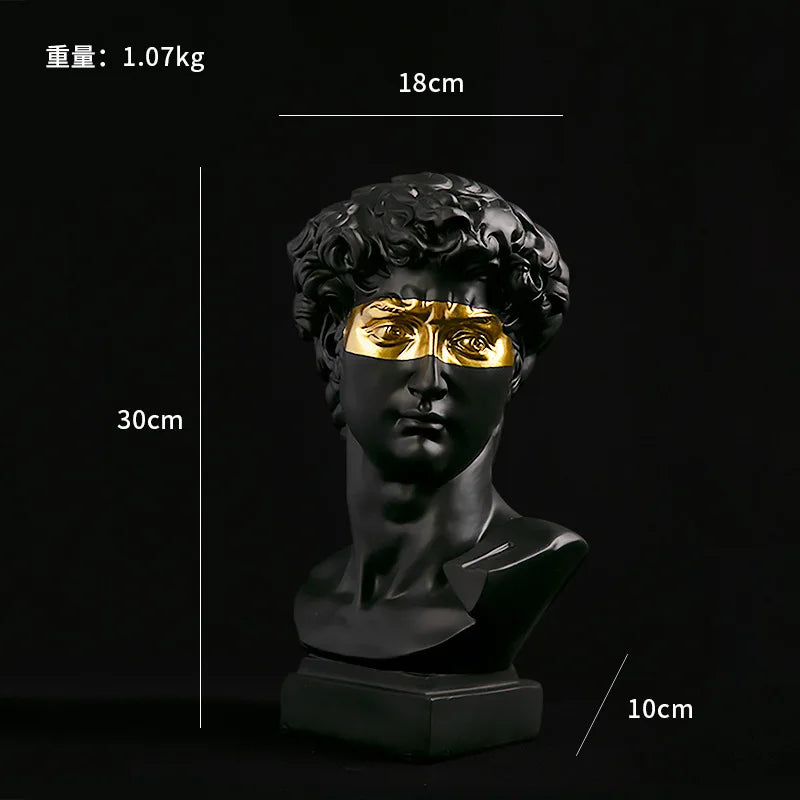 European Home Decoration David Head Resin Statue