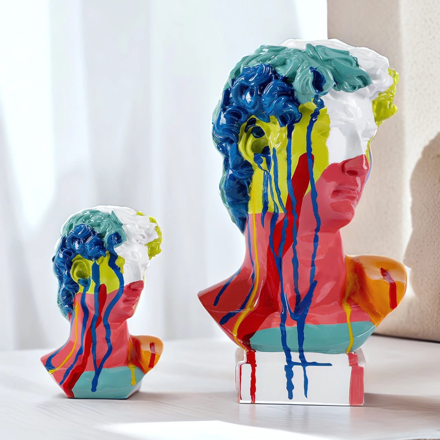 European Home Decoration David Head Resin Statue