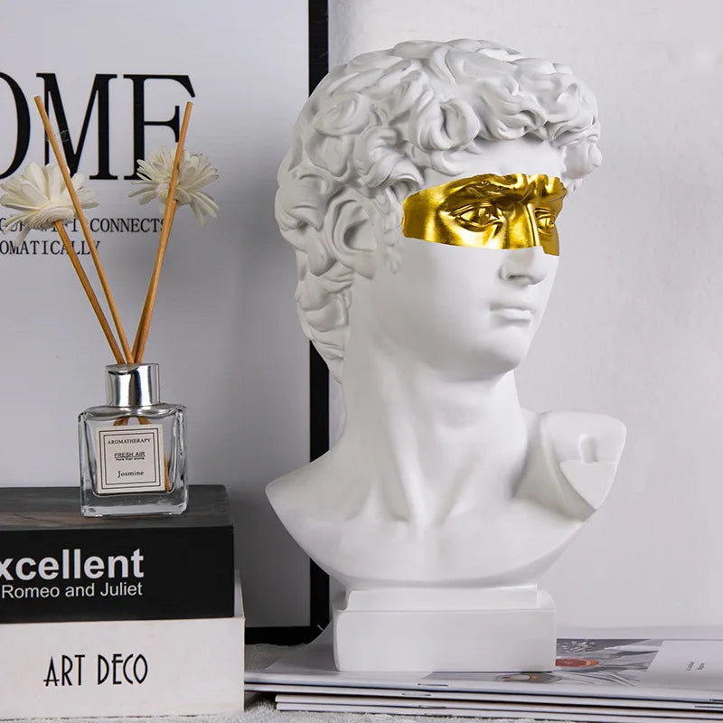 European Home Decoration David Head Resin Statue