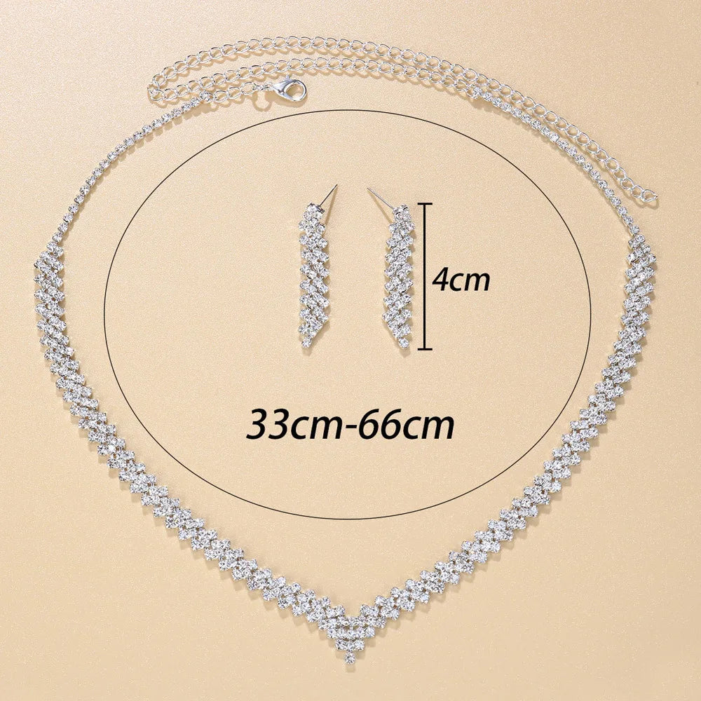 Lozenge Necklace Earrings Set