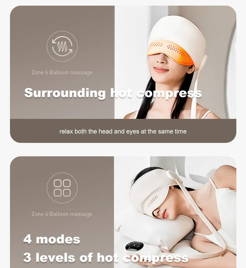 Head massager charging airbag sleep aid home massage helmet hot compress head massager