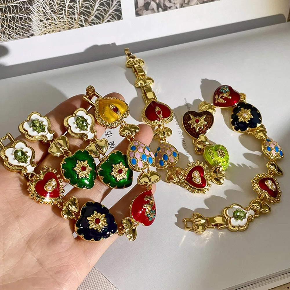 Retro Colorful Artistic Carved Jewelry