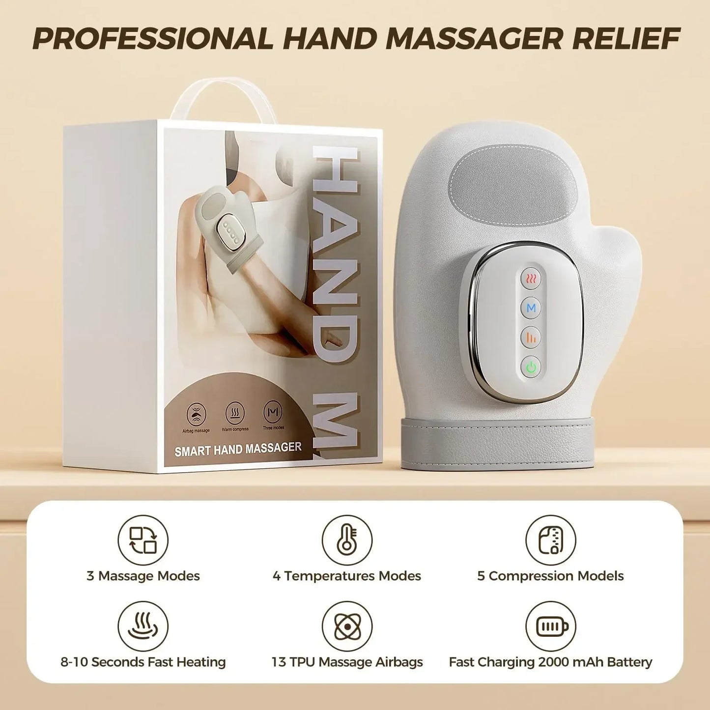 Hand Massager with Heat Compression