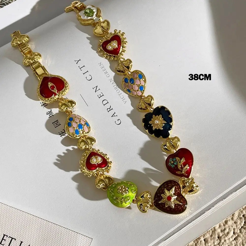 Retro Colorful Artistic Carved Jewelry