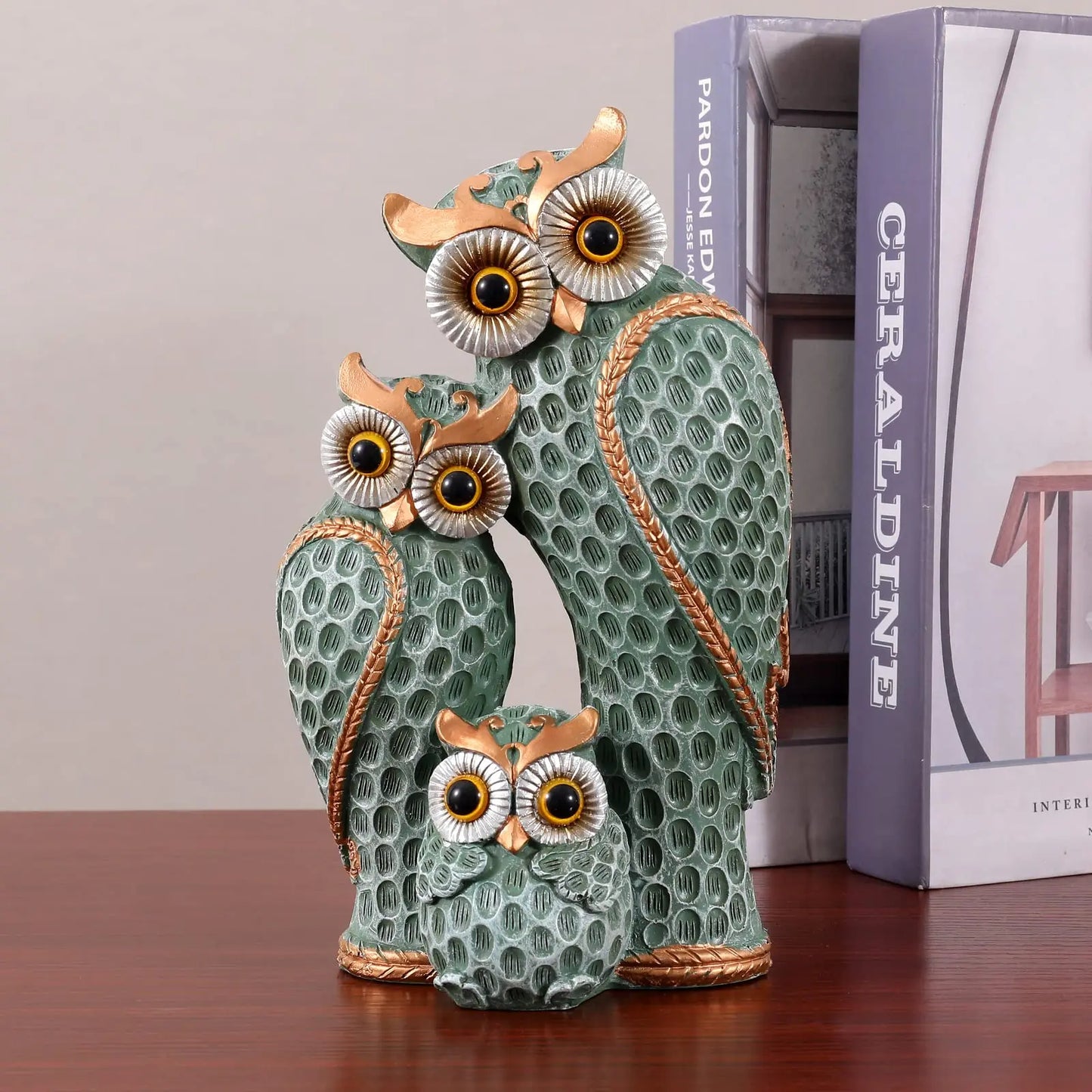Cute Three Owl Statue
